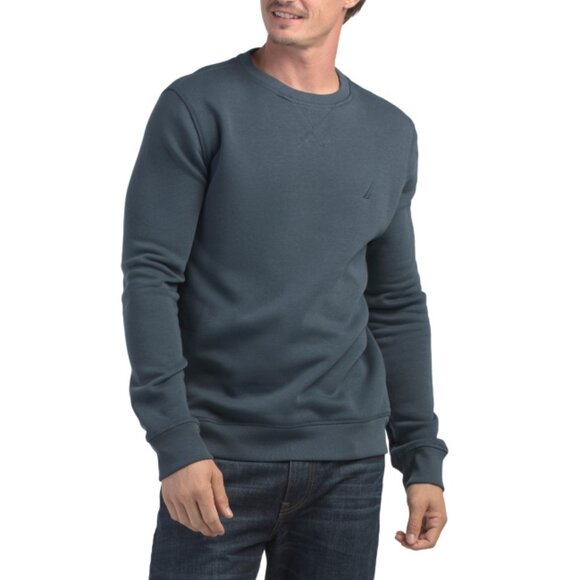 NAUTICA Blue Core Fleece Crew Neck Sweatshirt - Picture 1 of 2